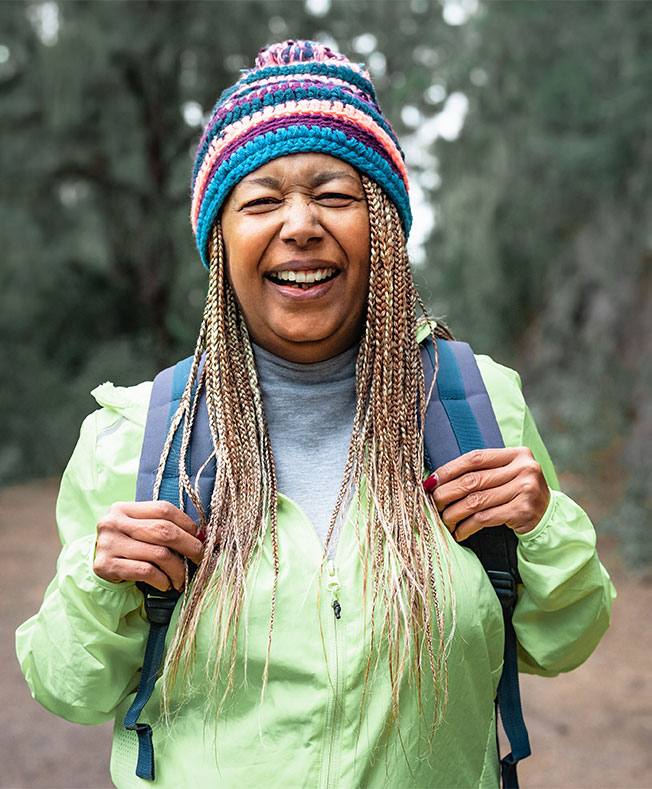 woman on a hike